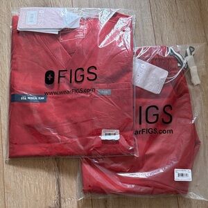 Figs men team USA scrub set red